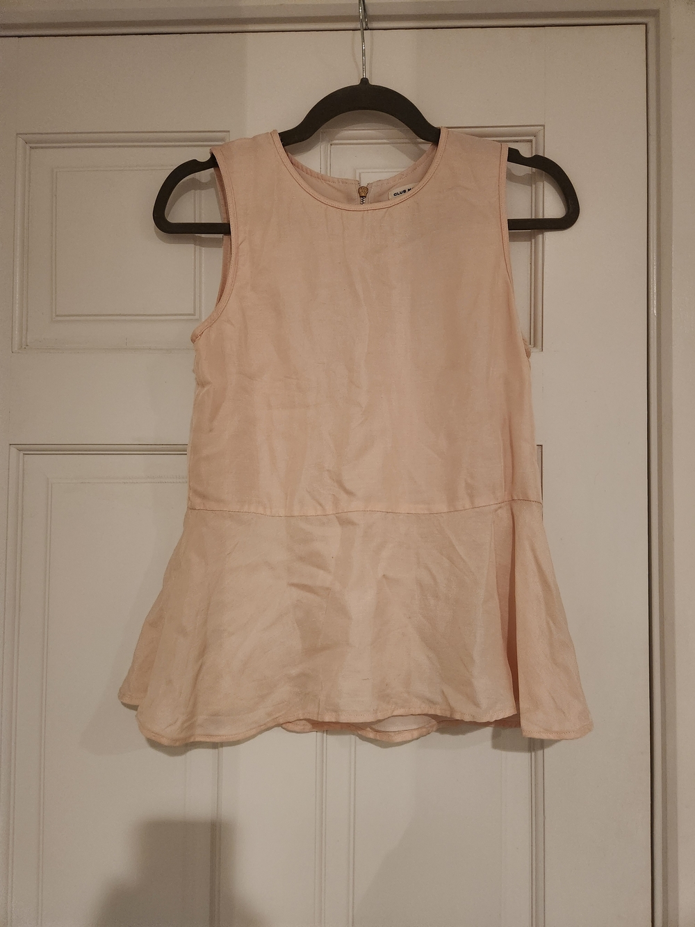 Club Monaco Peach Sleeveless Peplum Top